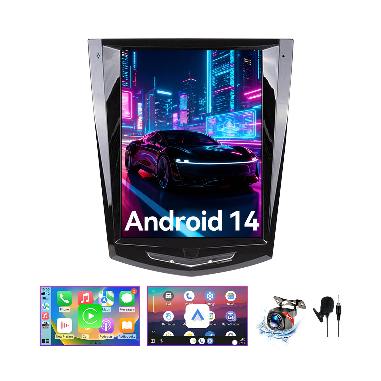 Car Radio Stereo Compatible with Cadillac ATS ATSL XTS SRX CTS 2009-2018. 9.7" Screen Stereo Replacement with Wireless Carplay Android Auto GPS Bluetooth FM DSP SWC Backup Camera