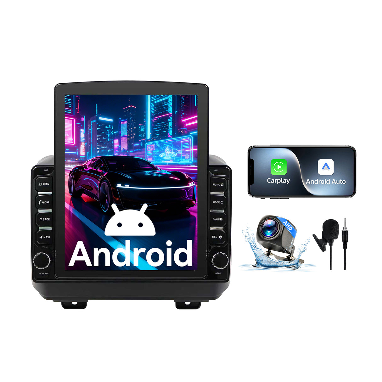 Android Car Stereo Compatible with Jeep Wrangler JL 2018-2021 & Gladiator JT 2020-2021, 9.7" Wireless CarPlay/Android Auto Head Unit with GPS & Backup Camera