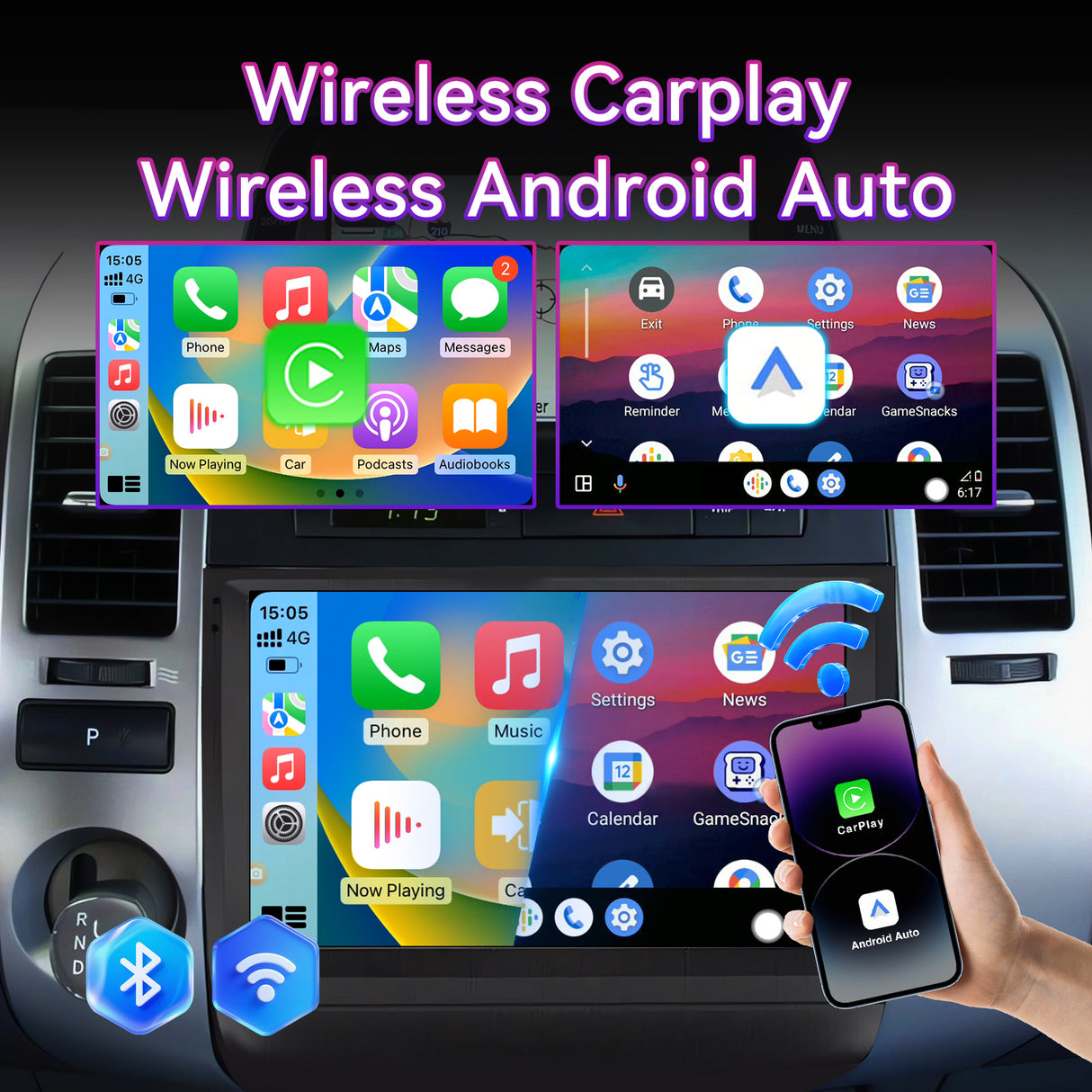 9" Car Stereo Compatible with Toyota Prius 2003-2009, Wireless CarPlay/Android Auto, 2GB+64GB Android 14 Head Unit with GPS Navigation, SWC & Backup Camera