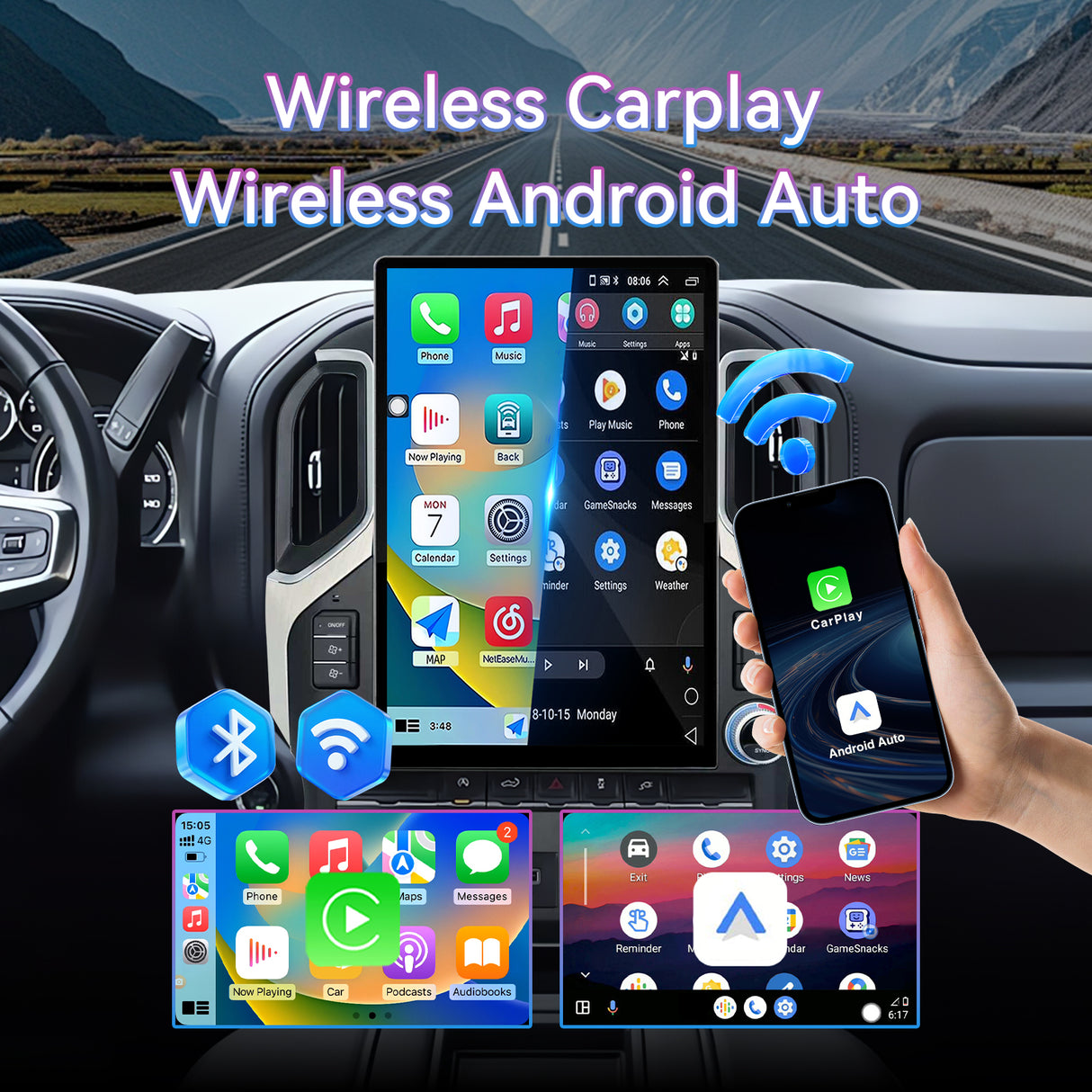 15.6''2K IPS Touch Screen Car Stereo Radio Compatible with Chevrolet Silverado&GMC Sierra 2019-2022.4G+64G,Wireless Carplay&Android Auto, GPS Navigation Multimedia Player Head Unit
