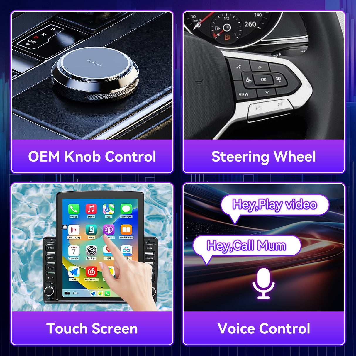 Car Radio Compatible with Toyota Tundra 2014-2021,4G+64G,9.7" Touch Screen Car Stereo with Wireless Carplay&Android Auto,FM/GPS/SWC/Mirror Link/Backup Camera