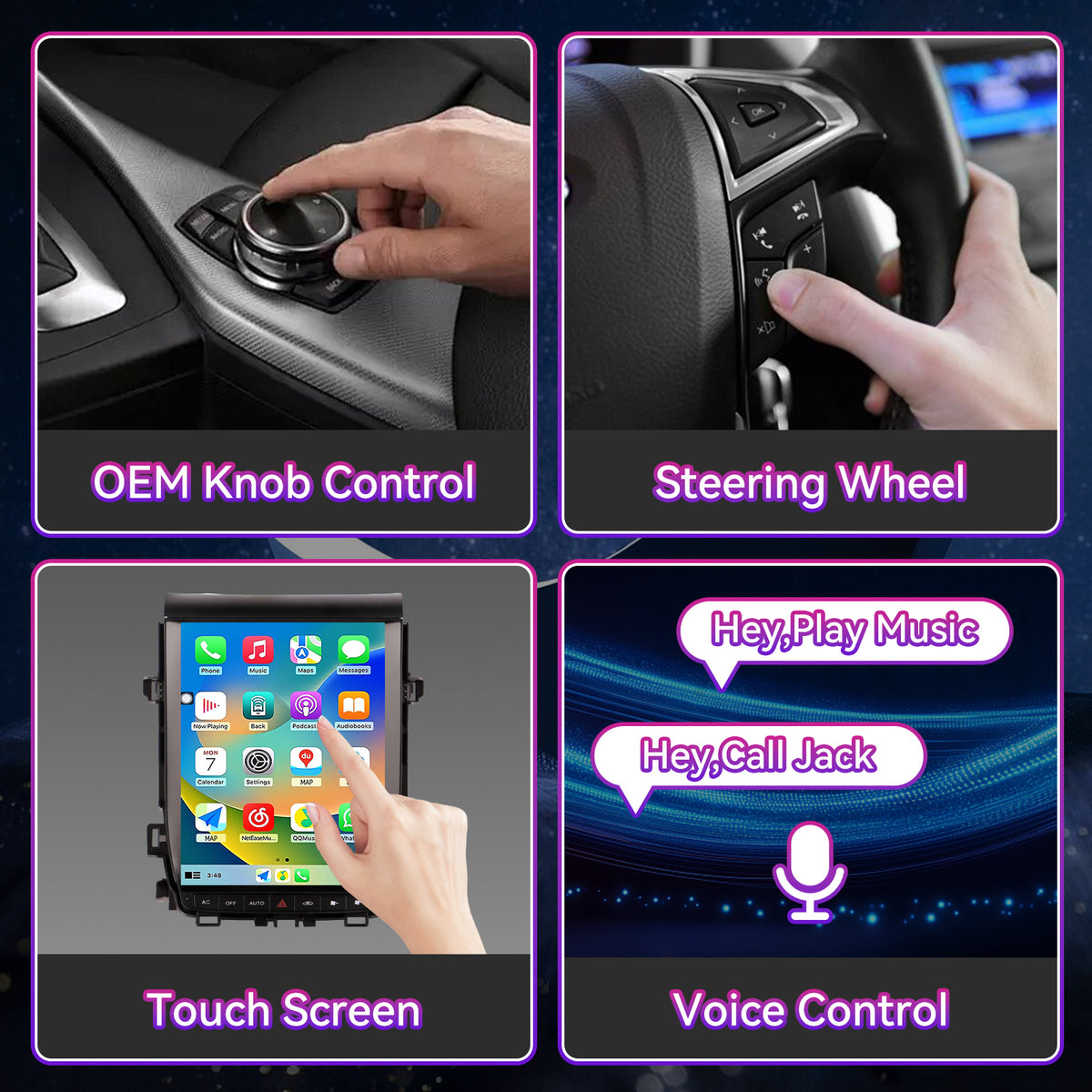 8-Core Android Car Stereo Compatible with Toyota Alphard A20 2008-2012, 12.1" Vertical 2K Touchscreen with Wireless CarPlay/Android Auto, DSP & GPS