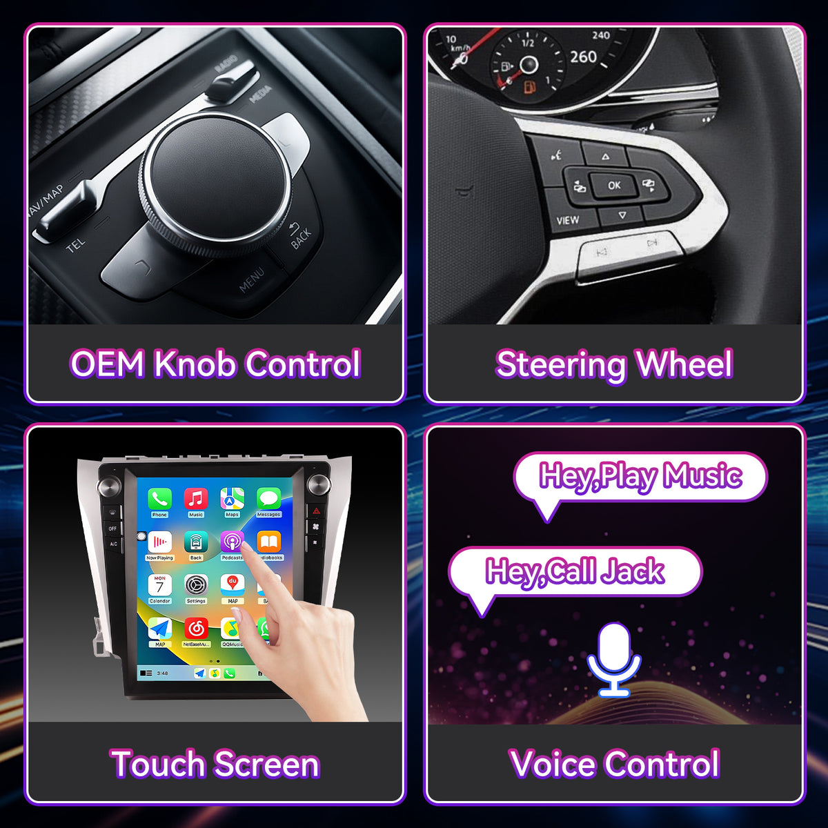 8-Core 8G+128G Android 13 Car Stereo Compatible with Toyota Camry 2012-2015, 12.1" Wireless CarPlay/Android Auto Head Unit with GPS & Backup Camera