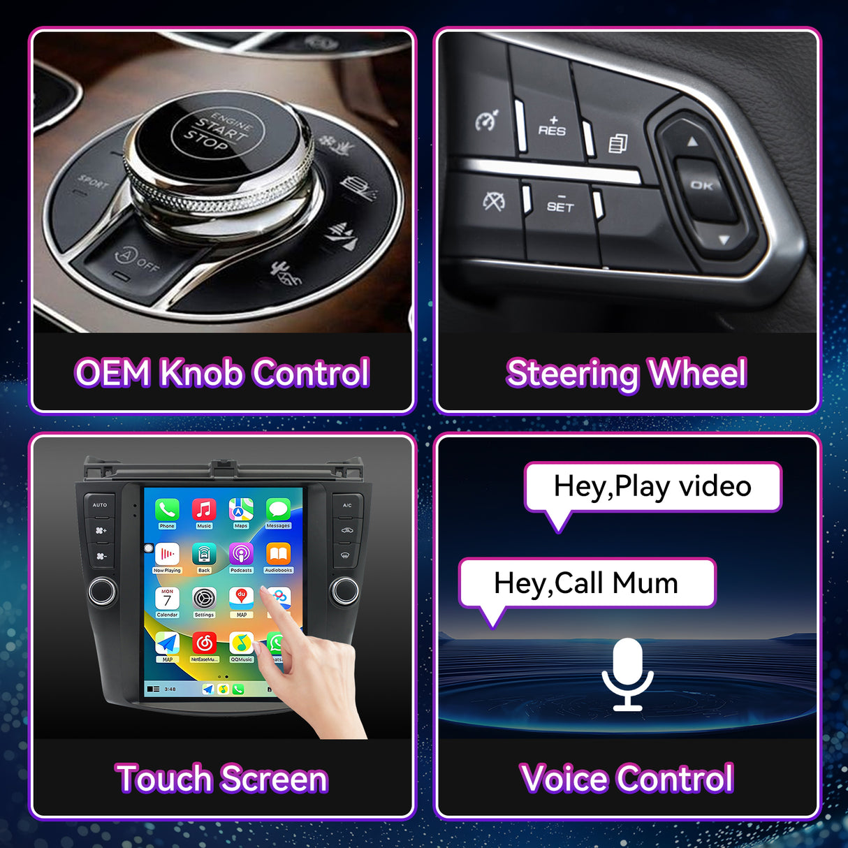 Car Stereo Radio Compatible with Honda Accord 7th 2003-2007, Wireless CarPlay/Android Auto Multimedia, GPS Navigation & Backup Camera