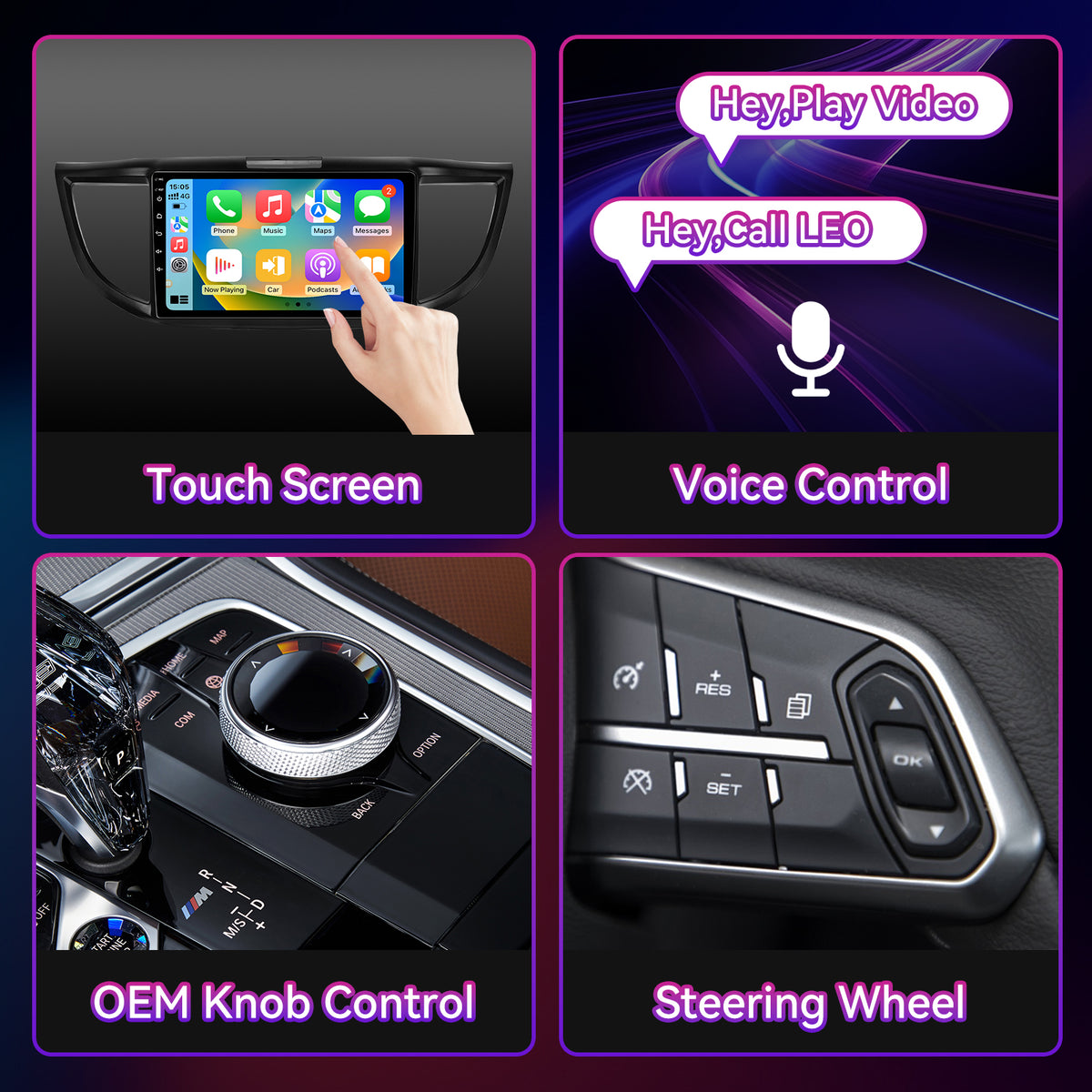 10" Android Touchscreen Car Stereo Compatible with Honda CRV 2012-2016 — Wireless CarPlay/Android Auto, GPS Navigation & AHD Backup Camera