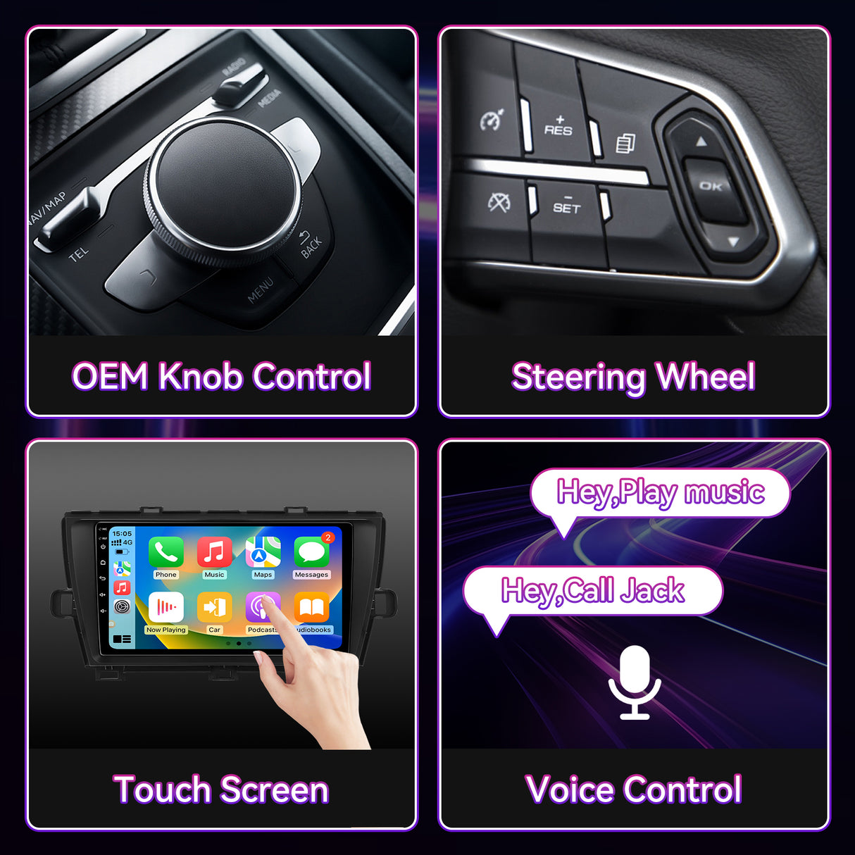 Android 13 Car Stereo Compatible with Toyota Prius 2010-2015, 9" Wireless CarPlay/Android Auto Head Unit with GPS Navigation & Backup Camera