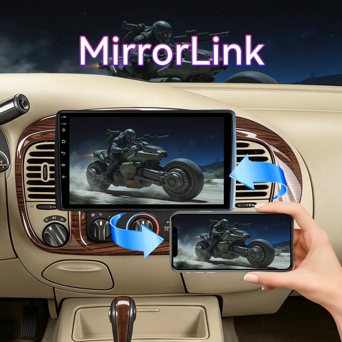 9" Android Touchscreen Radio Compatible with Ford F150 1997-2003 / Expedition 1997-2002 — Wireless CarPlay, GPS & Backup Camera Included