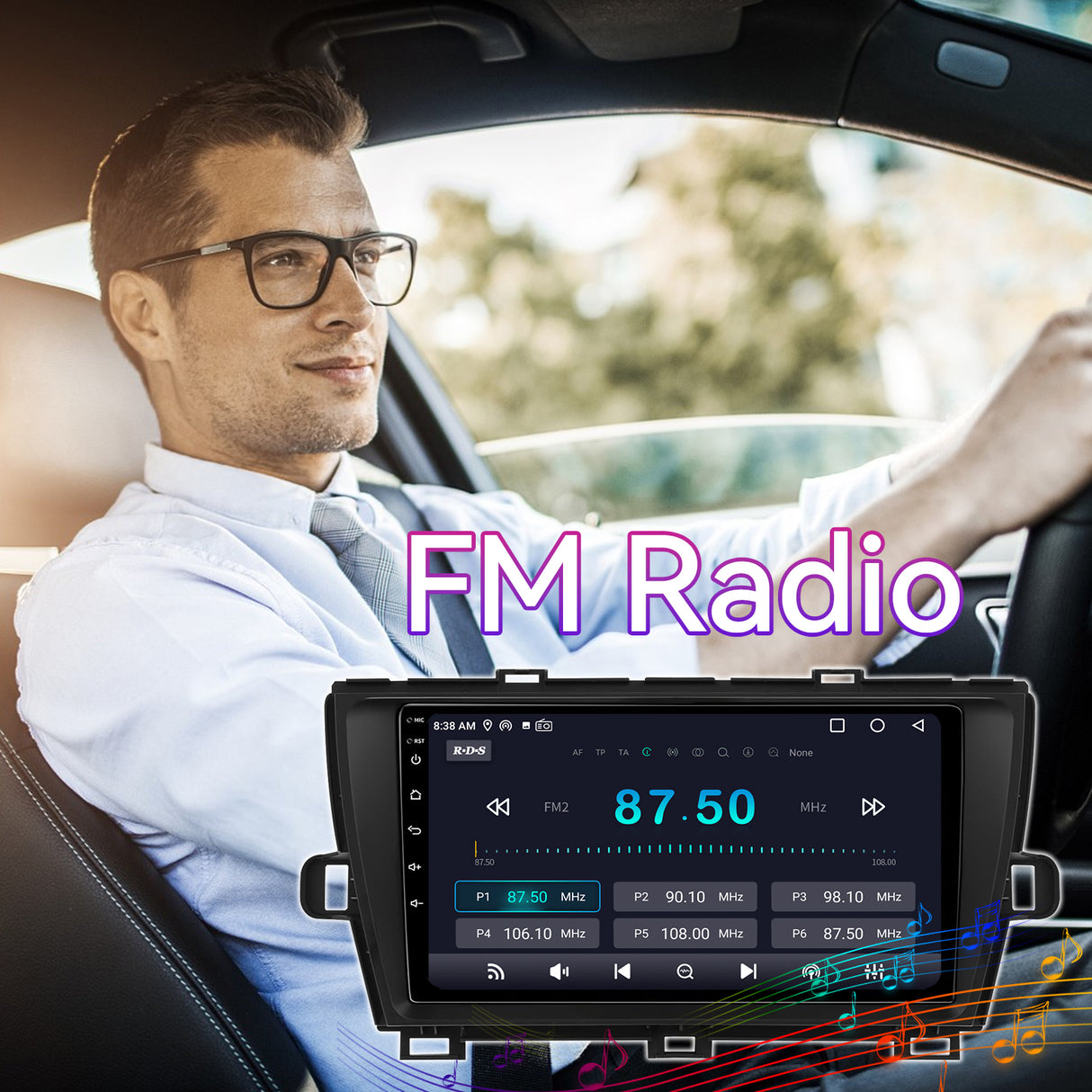 Android 13 Car Stereo Compatible with Toyota Prius 2010-2015, 9" Wireless CarPlay/Android Auto Head Unit with GPS Navigation & Backup Camera