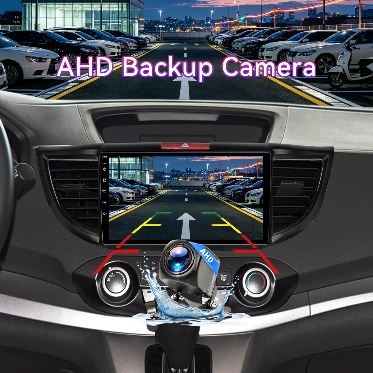 10" Android Touchscreen Car Stereo Compatible with Honda CRV 2012-2016 — Wireless CarPlay/Android Auto, GPS Navigation & AHD Backup Camera