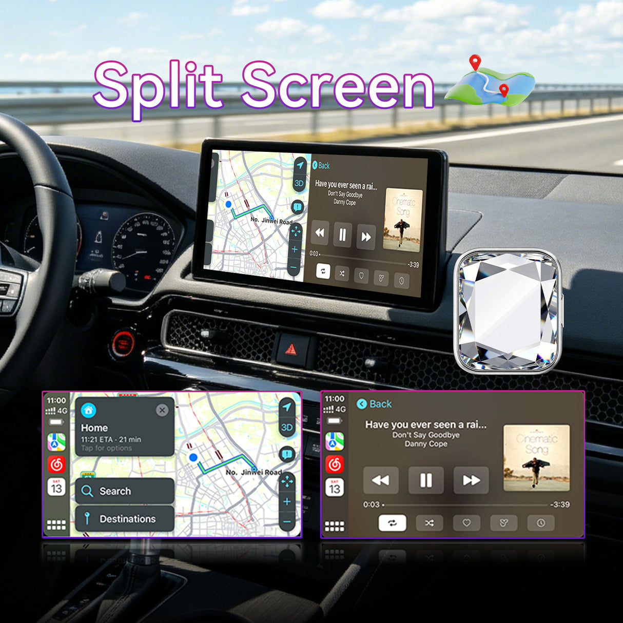 Wireless CarPlay Adapter, Convert Wired to Wireless, 2-in-1 CarPlay & Android Auto, Mini Plug & Play, Fast Auto-Connect & No Latency, USB/USB-C for Cars with Built-in CarPlay & iOS 10+/Android 11+