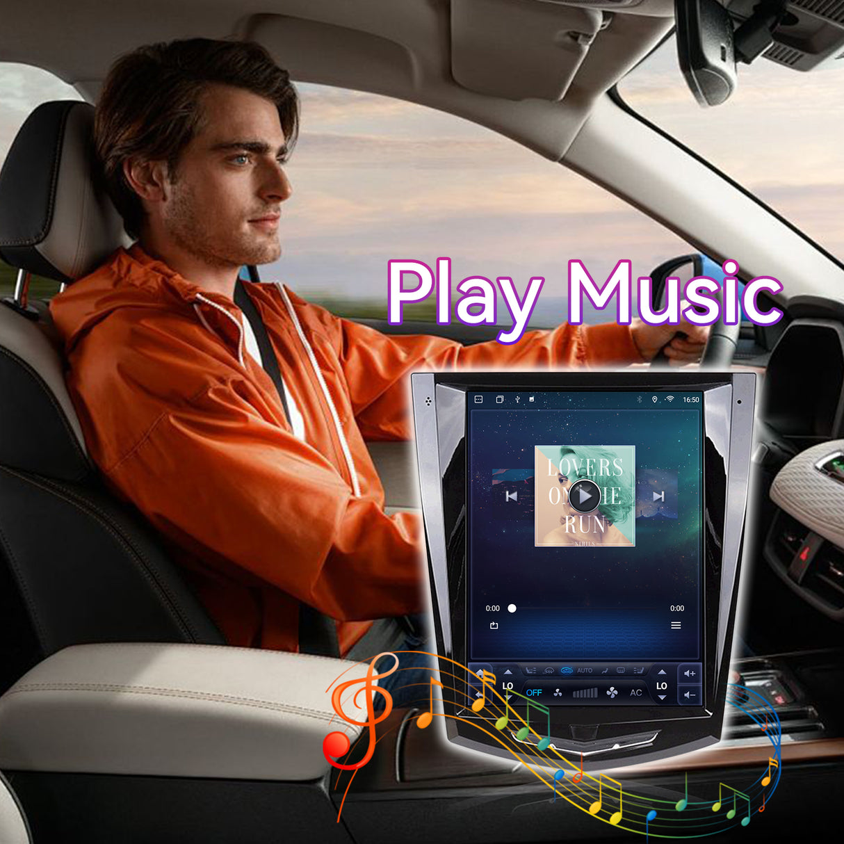 Car Radio Stereo Compatible with Cadillac ATS ATSL XTS SRX CTS 2009-2018. 9.7" Screen Stereo Replacement with Wireless Carplay Android Auto GPS Bluetooth FM DSP SWC Backup Camera