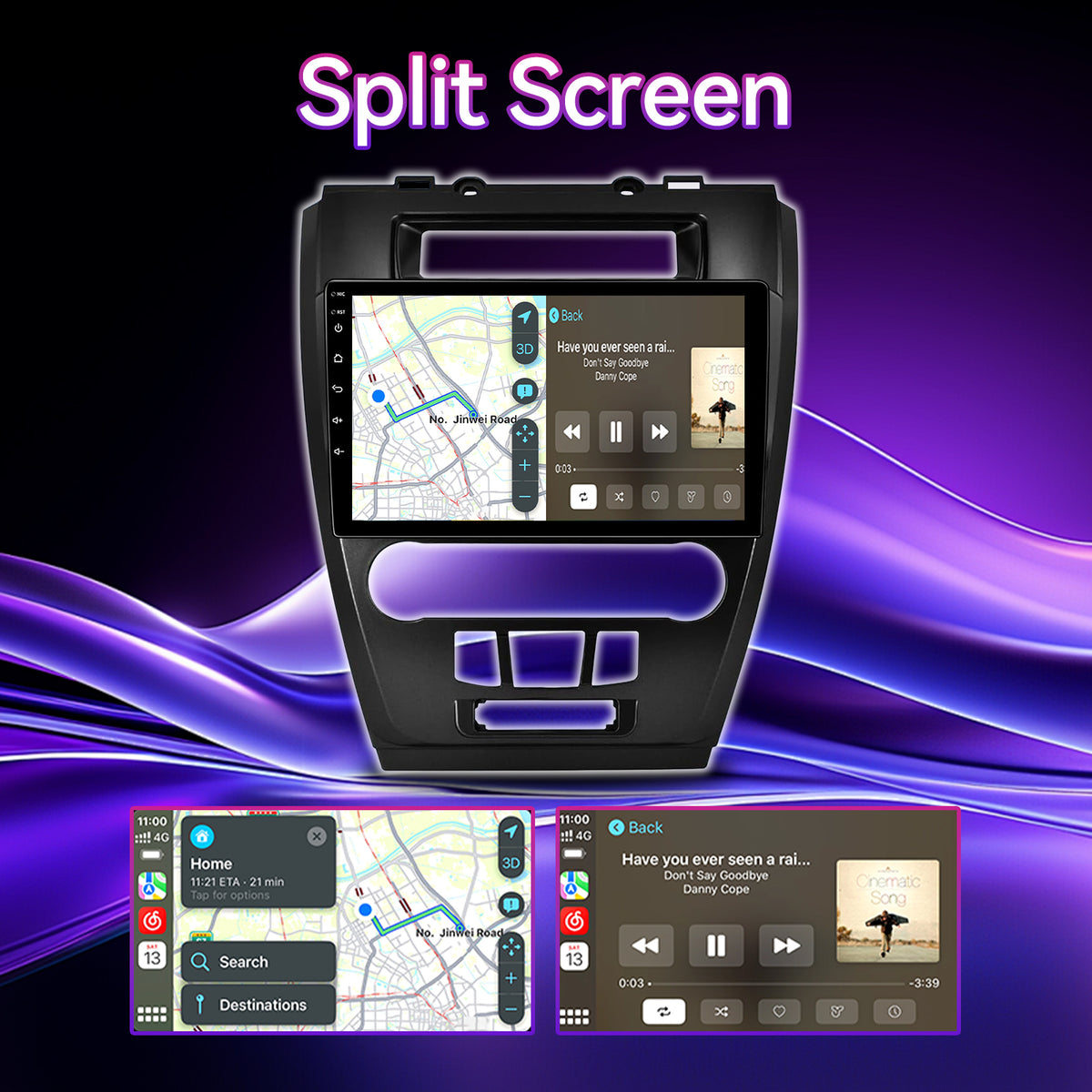 10.1" Android 13 Touchscreen Radio Compatible with Ford Fusion 2009-2012 — Wireless CarPlay, GPS & Backup Camera Included