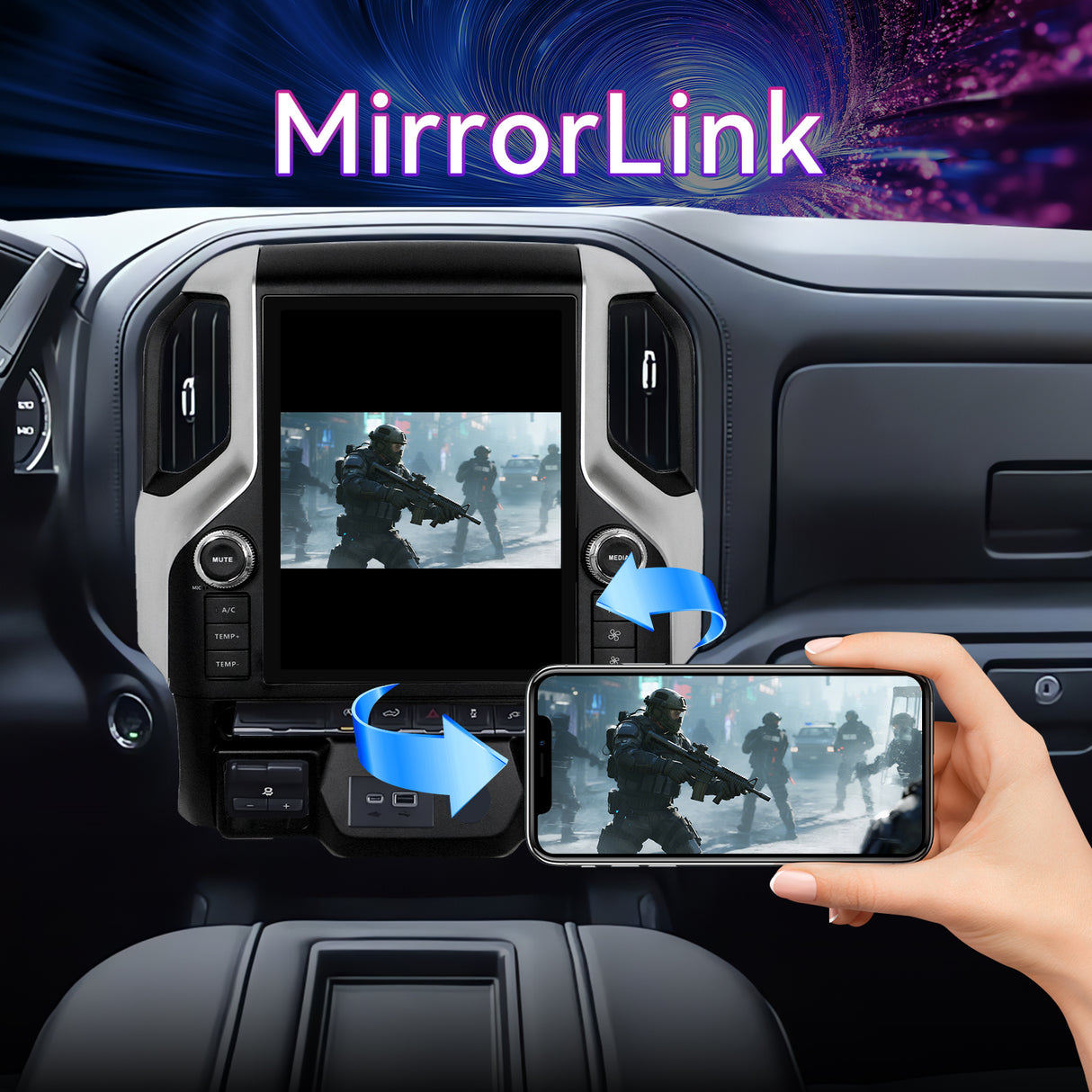 ULHOME 12.1" Touchscreen Car Stereo Radio Compatible with Chevy Silverado/GMC Sierra 2019-2022, 8-Core 4G+64G Head Unit with Wireless CarPlay/Android Auto, GPS Navigation & Multimedia Player