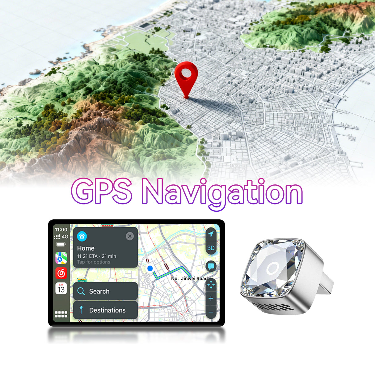 Mini 2026 Wireless CarPlay & Android Auto Adapter – Plug & Play, Fast Auto-Reconnect, 5GHz WiFi + Bluetooth 5.0, Hi-Fi Audio, USB-C, Compatible with iOS 10+/Android 10+