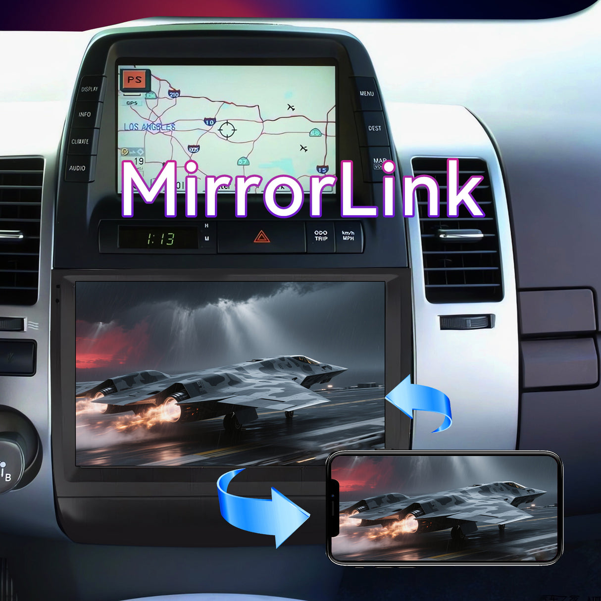 9" Car Stereo Compatible with Toyota Prius 2003-2009, Wireless CarPlay/Android Auto, 2GB+64GB Android 14 Head Unit with GPS Navigation, SWC & Backup Camera