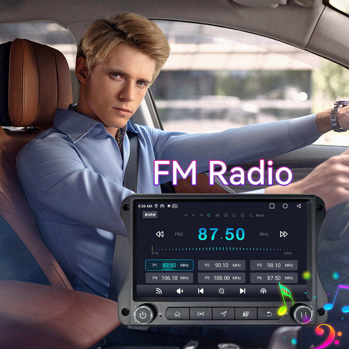 10" Car Stereo Compatible with Jeep Wrangler JL 2018-2022 & Gladiator 2020-2022, Wireless CarPlay/Android Auto, 4GB+64GB, GPS Navigation, Backup Camera & SWC