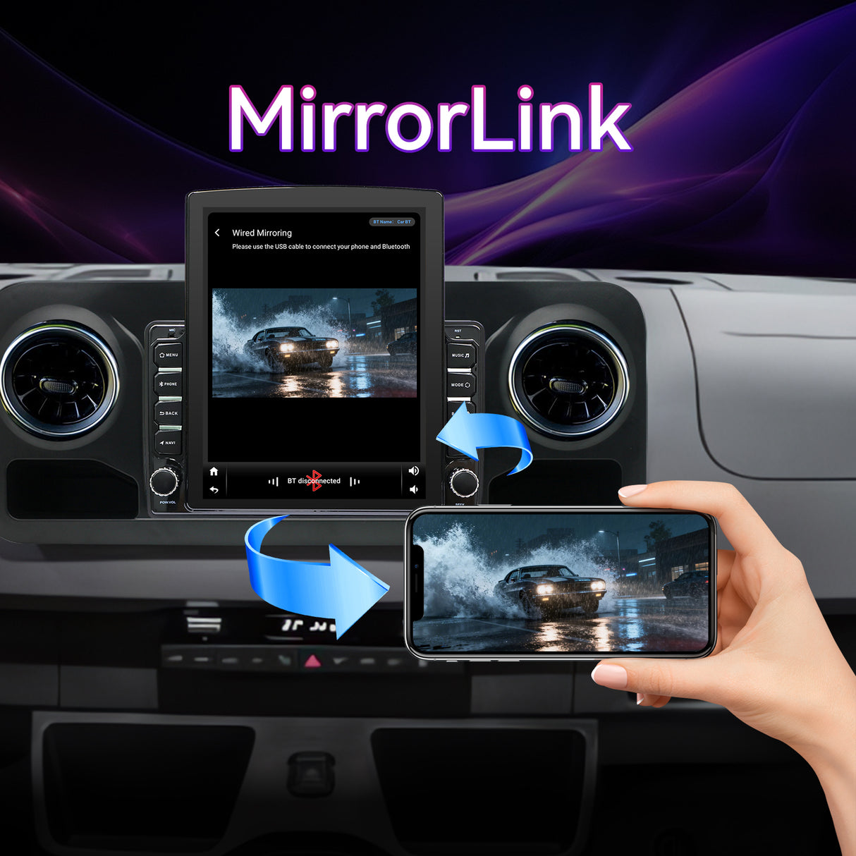 Car Radio Compatible With Mercedes-Benz Sprinter 2019-2021,4G+64G,9.7" Touch Screen Car Stereo with Wireless Carplay&Android Auto,Blue-Tooth/GPS/Navigation/FM/SWC/Mirror Link/Backup Camera