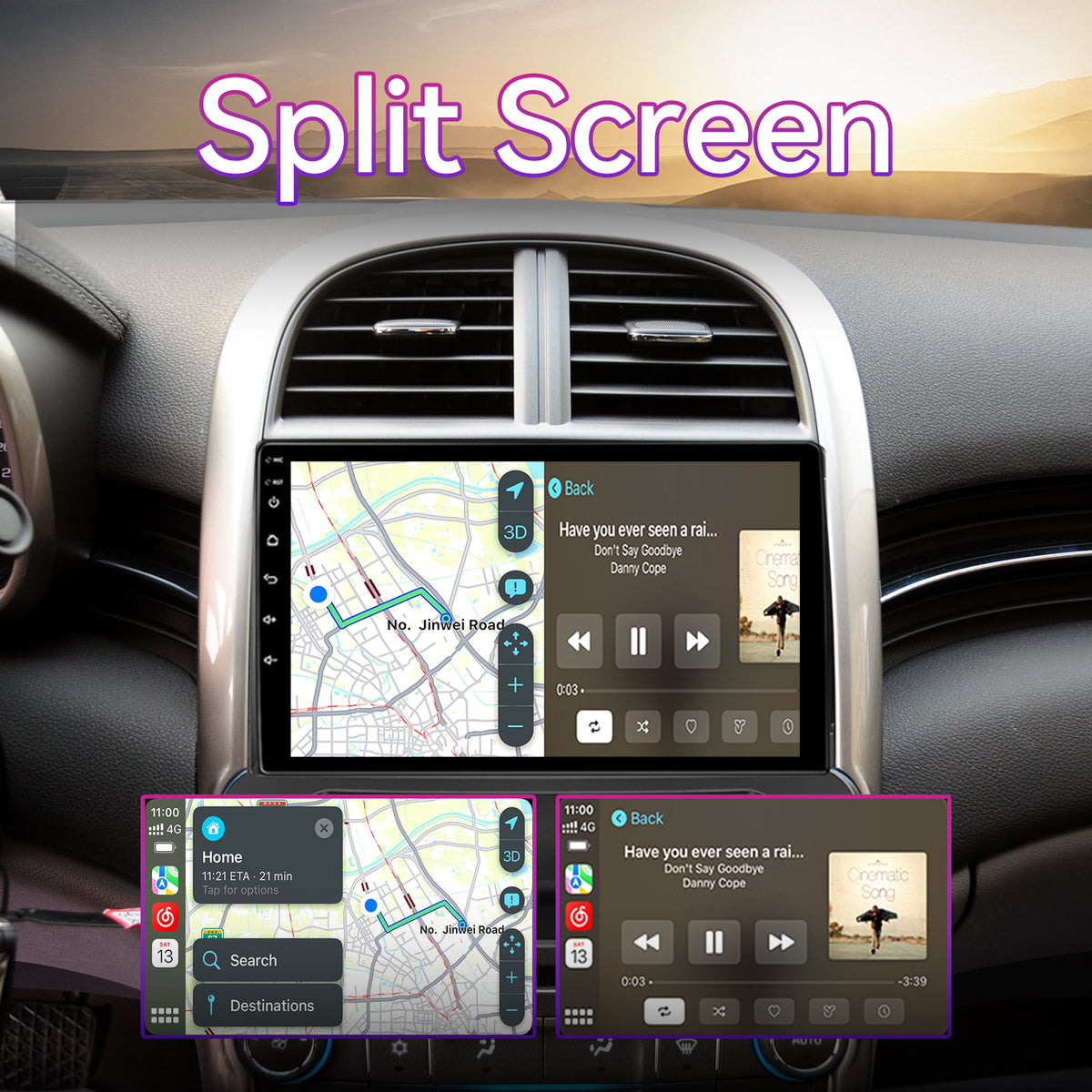 9" 2GB+64GB Android 13 Car Stereo Compatible with Chevrolet Malibu 2011-2015 — Wireless CarPlay/Android Auto, GPS, 32-Band EQ & AHD Backup Camera
