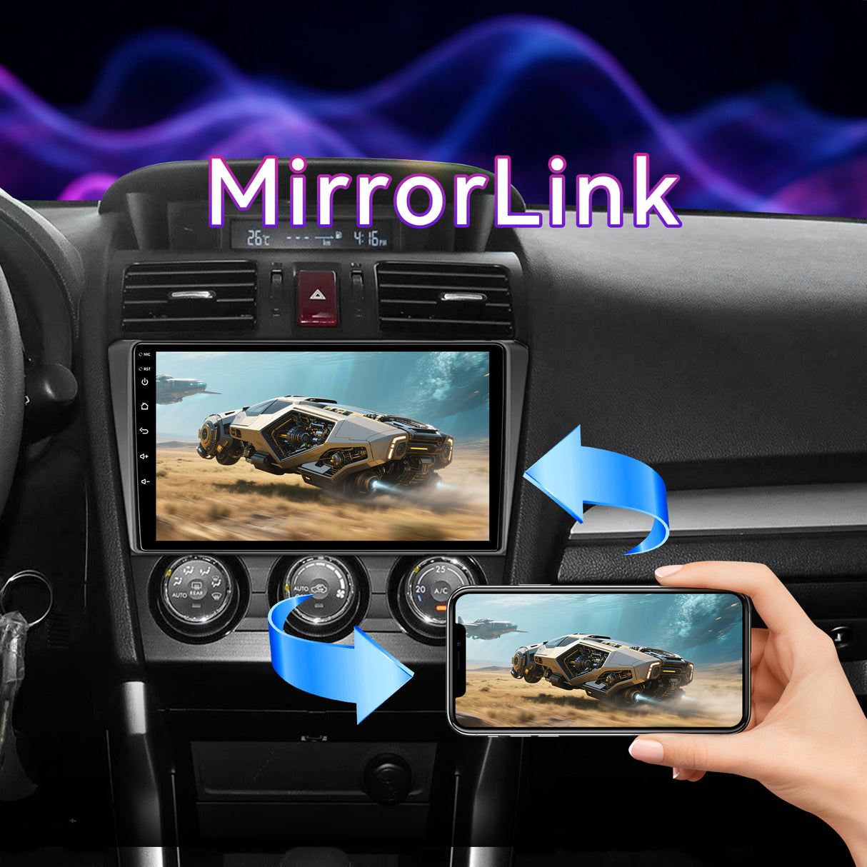 9 Inch Car Stereo Compatible with Subaru Forester WRX Impreza 2013-2015, 2GB+64GB Touch Screen Radio with Wireless CarPlay/Android Auto, GPS Navigation, WiFi, Bluetooth, Backup Camera & SWC