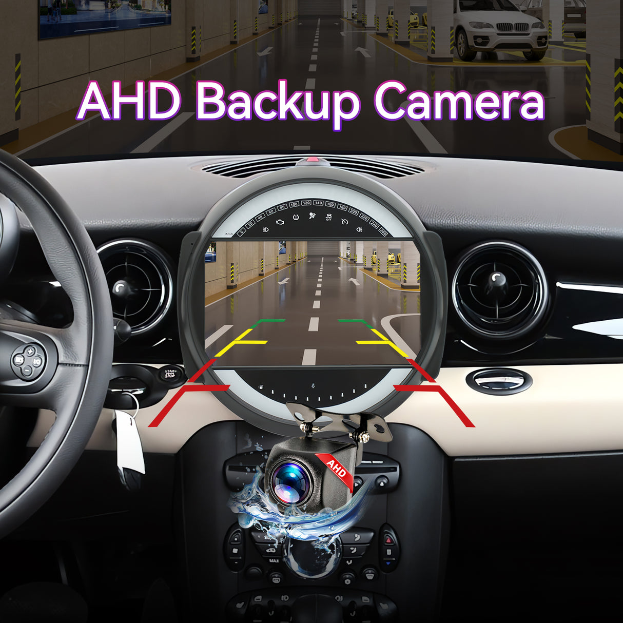 Car Radio Compatible With BMW Mini Cooper 2007-2014,4G+64G,9" Touch Screen Car Stereo with Wireless Carplay&Android Auto,FM/GPS/SWC/Mirror Link/Backup Camer