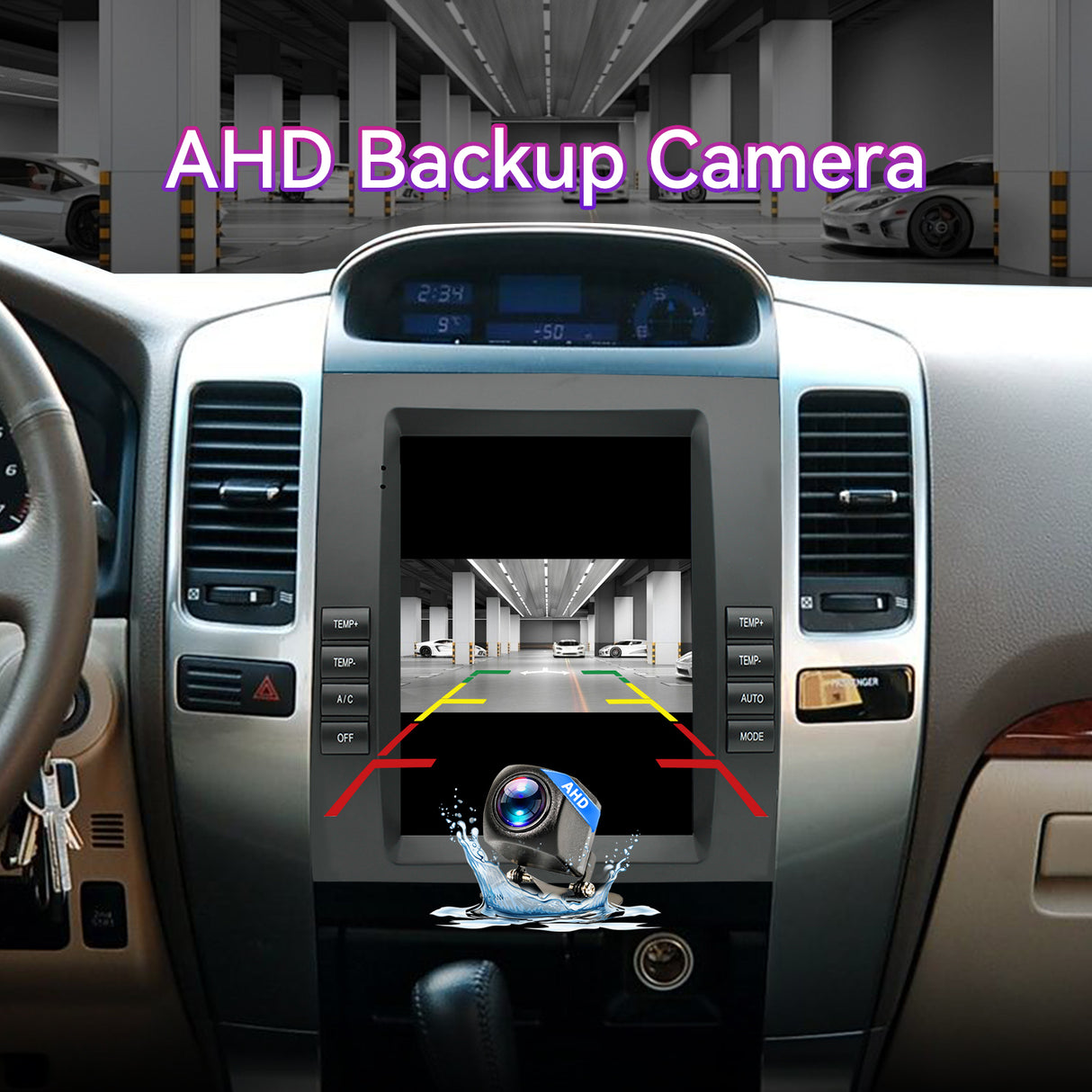 Android 13 Car Stereo Compatible with Lexus GX470 2002-2009 & Toyota Prado, 9.7" Wireless CarPlay/Android Auto Head Unit with GPS Navigation & Backup Camera
