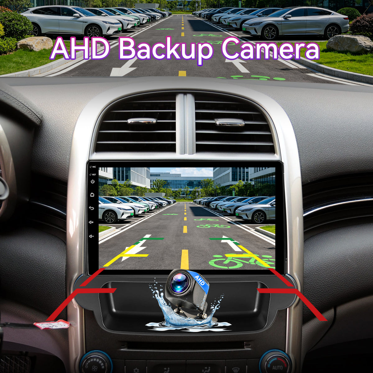 9" 2GB+64GB Android 13 Car Stereo Compatible with Chevrolet Malibu 2011-2015 — Wireless CarPlay/Android Auto, GPS, 32-Band EQ & AHD Backup Camera