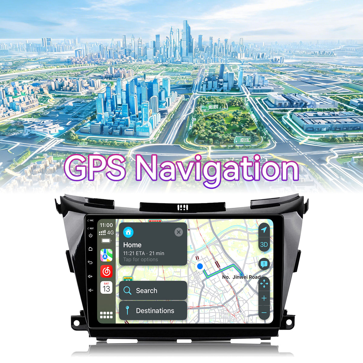 Car Stereo Compatible with Nissan Murano Z52 2014-2020, 10.1" Wireless CarPlay/Android Auto Head Unit with GPS & Backup Camera