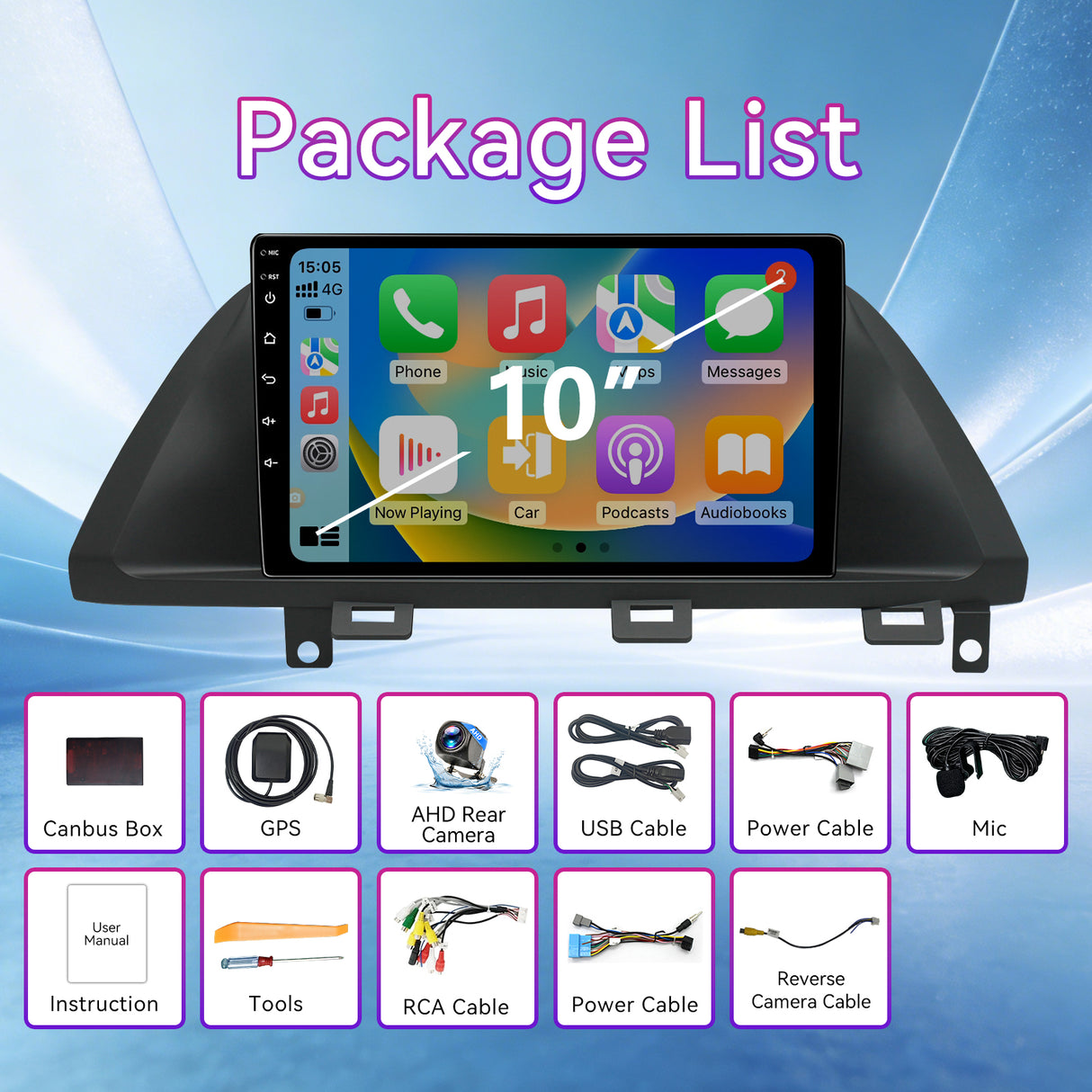 Android 13 Car Stereo Compatible with Honda Odyssey 2005-2010, Wireless CarPlay/Android Auto Head Unit with GPS Navigation & Backup Camera