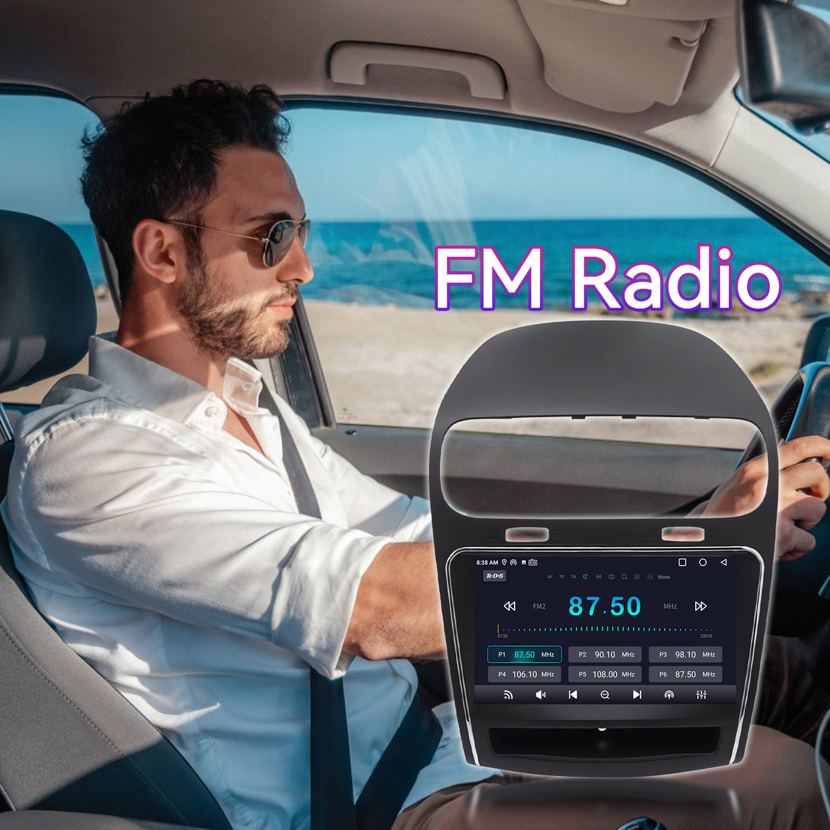 9" Android 13 Touchscreen Radio Compatible with Dodge Journey 2011-2019 — Wireless CarPlay, GPS & Backup Camera Included