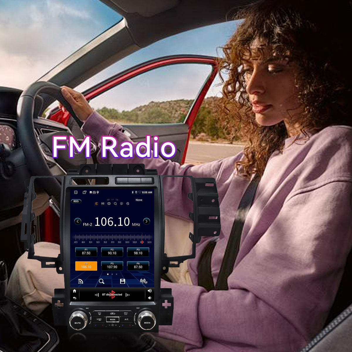 12.1" 4GB+64GB | Qualcomm 8-Core | Android 13 — Car Stereo Compatible with Ford Taurus 2012-2014, Wireless CarPlay/Android Auto, GPS & DSP Audio