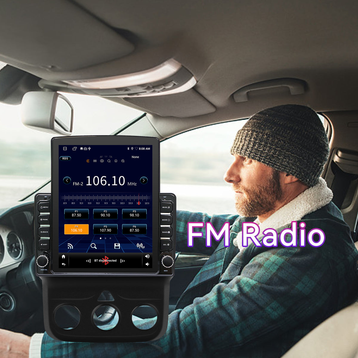 9.7" 4GB+64GB Car Stereo Compatible with Dodge Ram 1500/2500/3500 2013-2018 — Wireless CarPlay/Android Auto, GPS & Backup Camera