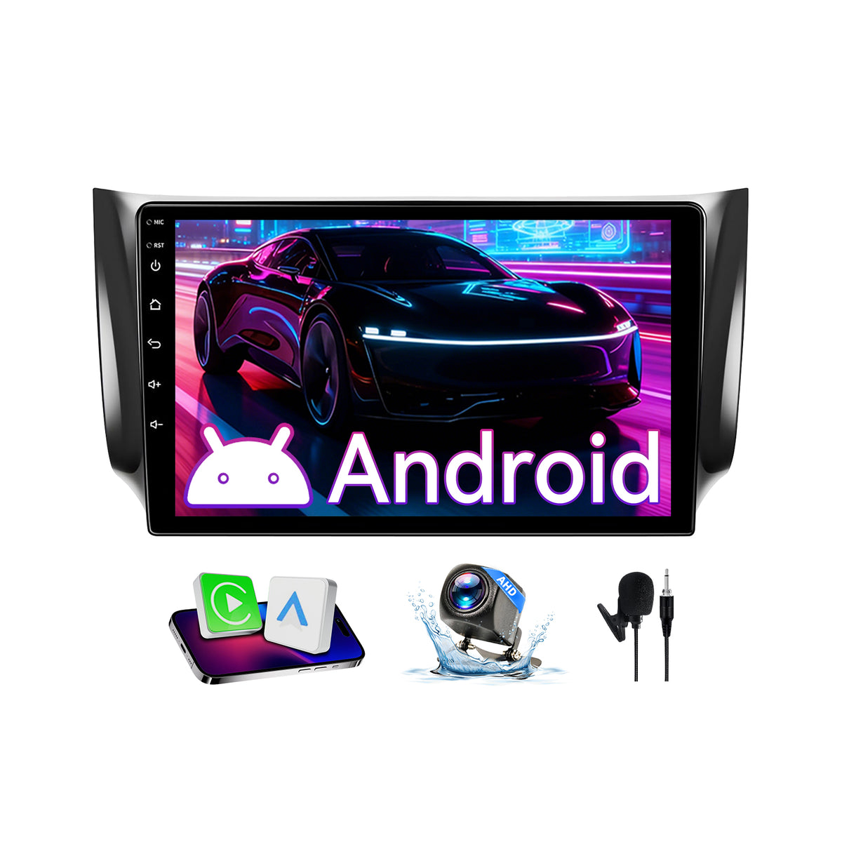 10" Vertical Android Car Stereo Compatible with Nissan Sentra 2013-2017 — Wireless CarPlay/Android Auto, GPS Navigation & AHD Backup Camera