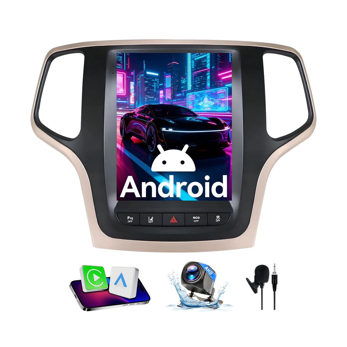 Car Stereo Compatible with Jeep Grand Cherokee 2014-2017, 9.7" 4GB+64GB Wireless CarPlay/Android Auto Head Unit with GPS & Backup Camera