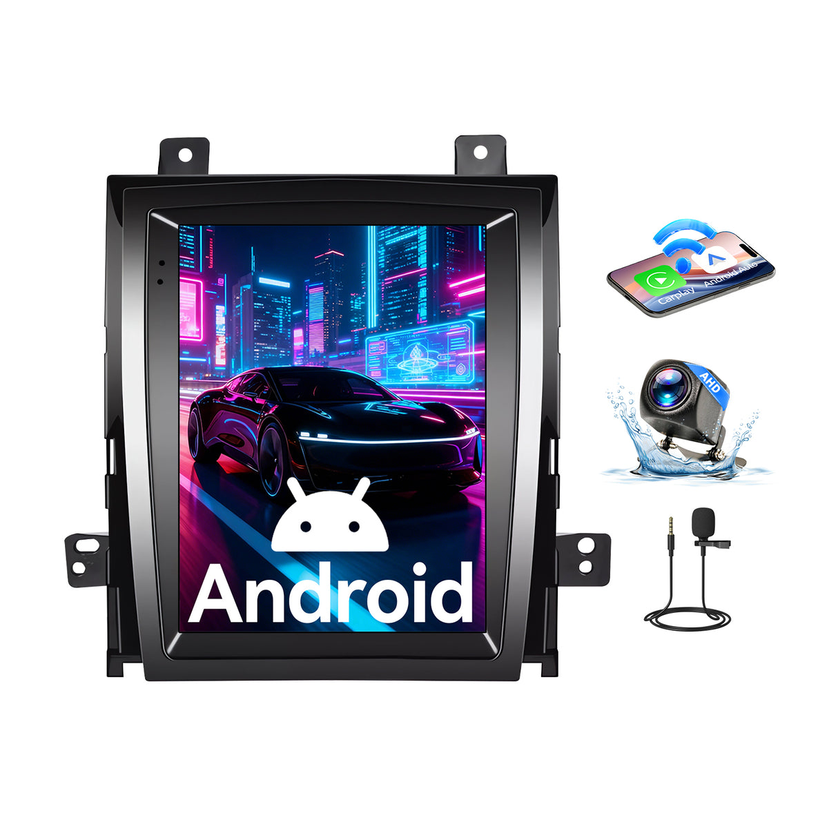 Android 15 Car Stereo Compatible with Cadillac Escalade/SLS 2007-2014, 9.7" Wireless CarPlay/Android Auto Head Unit with GPS Navigation & Backup Camera