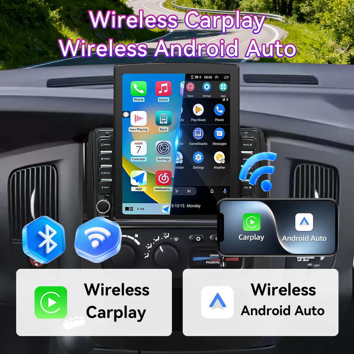 Car Stereo Radio Compatible with Dodge Ram 1500/2500/3500 2002-2005, 9.7" Touchscreen  Wireless CarPlay/Android Auto Head Unit with GPS & Backup Camera