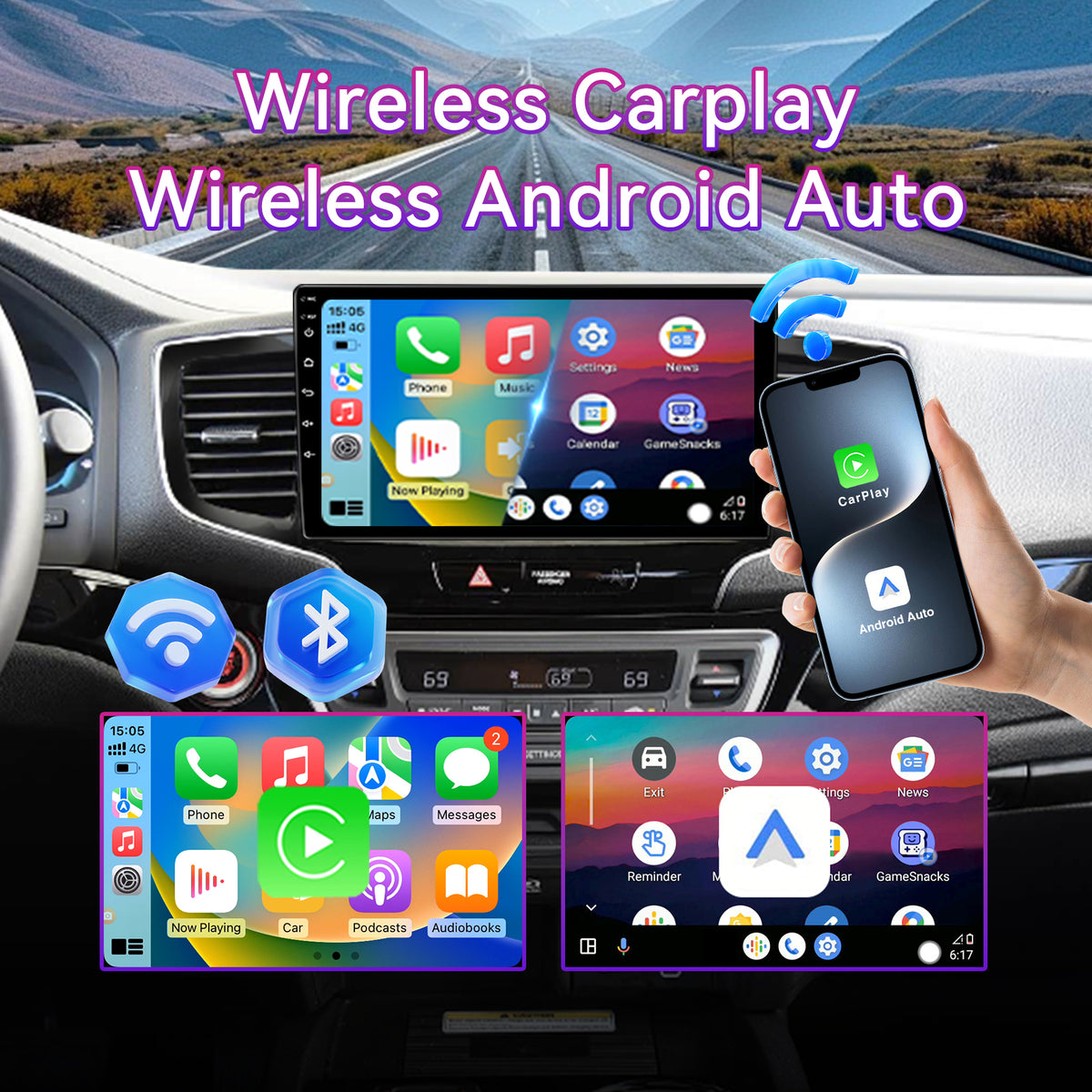 Android Car Stereo compatibility with Honda Pilot 2016-2019 — 10" Vertical Touchscreen with Wireless CarPlay, GPS & AHD Backup Camera