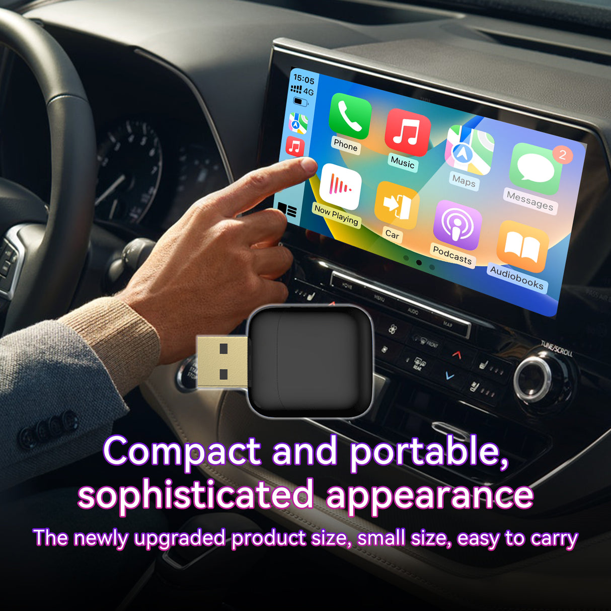 ULhome Wireless CarPlay Adapter & Android Auto Dongle, Fast Auto-Connect, Compact Plug & Play Wireless CarPlay Converter for iPhone & Android, USB/USB-C, No Delay, Seamless Reconnection