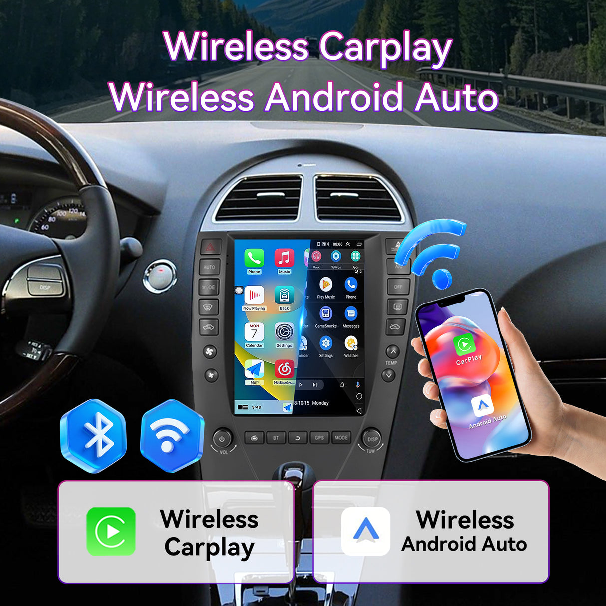 Car Radio Compatible with Lexus ES350 ES240 ES330 2006-2012,9.7''Touchscreen Head Unit Car Stereo Support Bluebooth,Wireless Carplay/Android Auto, GPS, WiFi, Backup Camera