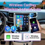 8-Core Android Car Stereo Compatible with Toyota Alphard A20 2008-2012, 12.1" Vertical 2K Touchscreen with Wireless CarPlay/Android Auto, DSP & GPS