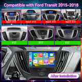 Android 13 Car Radio Compatible with Ford Transit 2015-2018, 9 Inch Wireless CarPlay/Android Auto, GPS Navigation, Bluetooth, FM Radio & Backup Camera