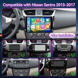 10" Vertical Android Car Stereo Compatible with Nissan Sentra 2013-2017 — Wireless CarPlay/Android Auto, GPS Navigation & AHD Backup Camera
