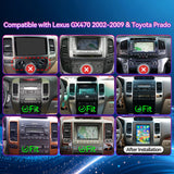 Android 13 Car Stereo Compatible with Lexus GX470 2002-2009 & Toyota Prado, 9.7" Wireless CarPlay/Android Auto Head Unit with GPS Navigation & Backup Camera