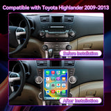 8-Core 8G+128G Car Stereo Compatible with Toyota Highlander 2009-2013, 12.1" Wireless CarPlay/Android Auto Head Unit with GPS & Backup Camera