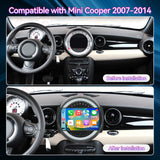 Car Radio Compatible With BMW Mini Cooper 2007-2014,4G+64G,9" Touch Screen Car Stereo with Wireless Carplay&Android Auto,FM/GPS/SWC/Mirror Link/Backup Camer