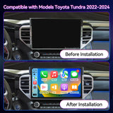 14.6''2K IPS Touch Screen Car Stereo Radio Compatible with Toyota Tundra 2022-2024.4G+64G,Wireless Carplay＆Android Auto/AM/FM/4G, GPS Navigation Multimedia Player Head Unit