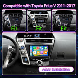 Car Stereo Compatible with Toyota Prius Plus V Alpha 2012-2017, 9" Wireless CarPlay/Android Auto Head Unit with GPS Navigation & Backup Camera