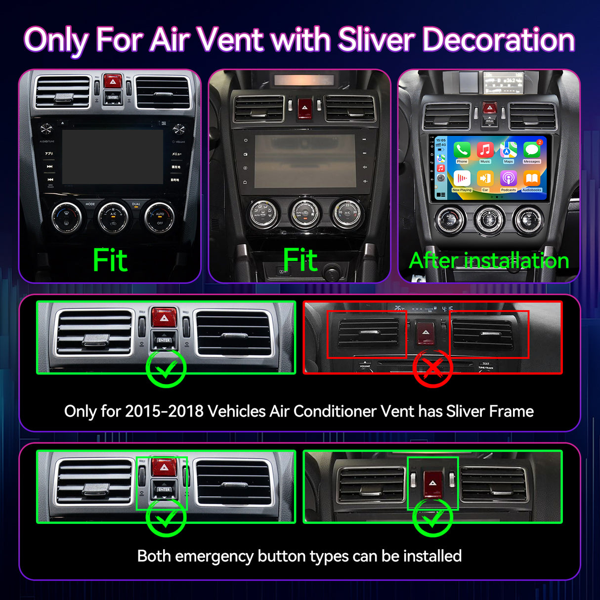 9" Android 13 Touchscreen Radio Compatible with Subaru Forester/WRX/Impreza 2016-2018, Wireless CarPlay/Android Auto, GPS Navigation & Backup Camera