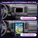 8-Core Qualcomm Android Car Stereo for Ford Expedition 2015-2018 — 12.1" Vertical Touchscreen with Wireless CarPlay, GPS & AHD Backup Camera