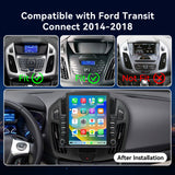 Car Radio Compatible With Ford Transit Connect 2014-2018,4G+64G,9.7" Touch Screen Car Stereo with Wireless Carplay&Android Auto,FM/GPS/SWC/Mirror Link/Backup Camera