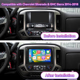 Car Stereo Radio Compatible with Chevy Silverado & GMC Sierra 2014-2018, 10"Replacement Radio Upgrade, Wireless CarPlay/Android Auto Head Unit with GPS & Backup Camera